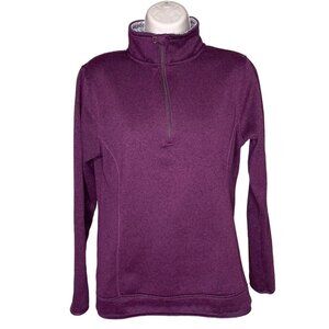 Eddie Bauer Sweater Womens Medium Purple Quarter Zip Pullover u Long Sleeve Outd